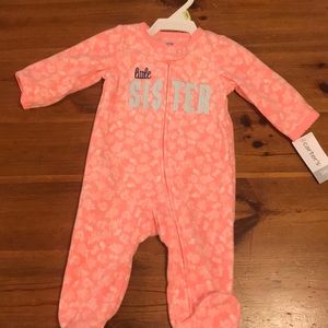 NWT Little Sister Fleece Footie PJs